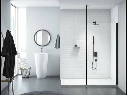 Merlyn Black 1400mm Hinge & Inline Shower Door With MStone Tray - BLKBH1400SPH - Image 3