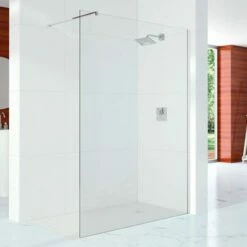 Merlyn 10 Series Shower Wall With Wall Profile & Stabilising Bar 1200mm - S10SW1200H