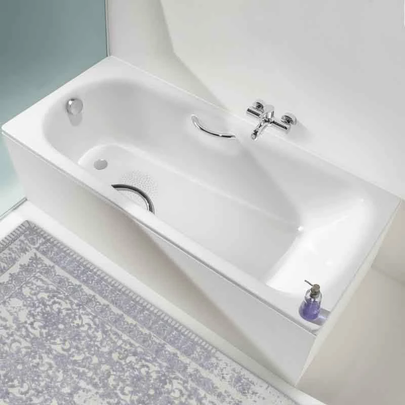 Kaldewei Saniform Plus 1600x750mm Bath With 2TH Anti-Slip & Grip Holes - Alpine White - 112527000001 - Image 2