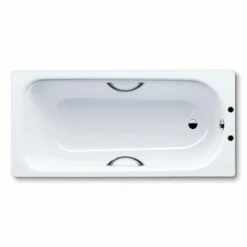 Eurowa Eco 1700 X 700mm Bath Two Tap Holes With Anti-Slip & Grip Holes - White - 115327000001