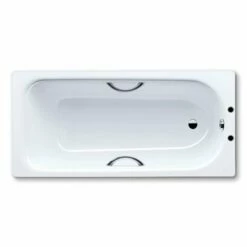 Eurowa 1500 X 700mm Bath Two Tap Hole With Grip Holes - White - 119620010001
