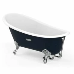 Roca Carmen Oval Cast Iron Bath With Anti Slip Base - Blue Marine - 234250004