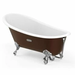 Roca Carmen Oval Cast Iron Bath With Anti Slip Base - Copper - 234250008