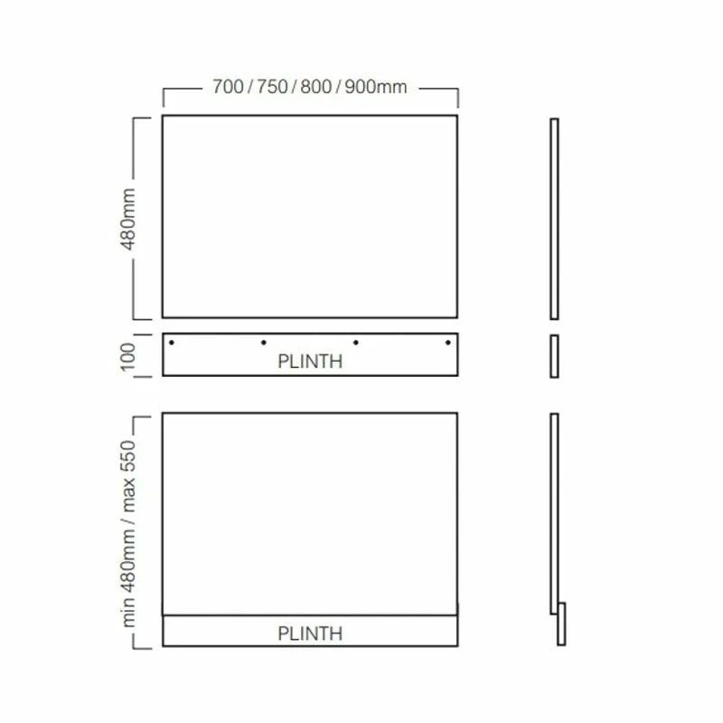 Halite Bathrooms 900mm Waterproof End Bath Panel - White Gloss - 237BPM0900-W - Image 3