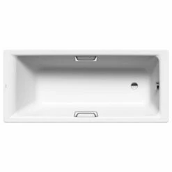 Kaldewei Puro Star 1700x750mm Bath With 0TH Grip Hole & Easy Clean - Alpine White - 255800013001
