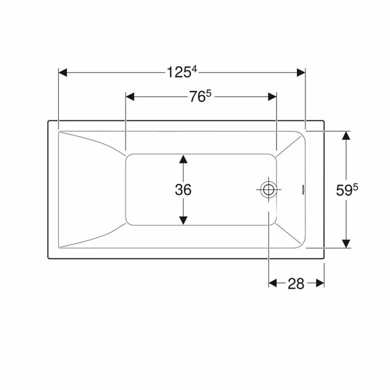 Geberit Renova Plan Single Ended Rectangular Bath With Feet - 1400x700mm - White - 554.310.01.1 - Image 5
