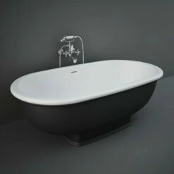 RAK Ceramics Washington Freestanding Bath 1560 X 810mm - Matt Black - WTBT15681504