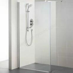 Ideal Standard SYNERGY Wetroom Panel IdealClean 8MM Glass 300mm Bright Silver Frame - L6228EO