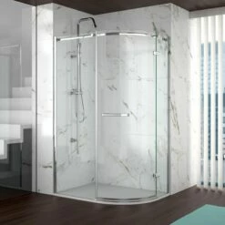 Merlyn 8 Series Frameless 1 Door Offset Quadrant Shower Enclosure With Tray 1200 X 800mm - A0601HHB