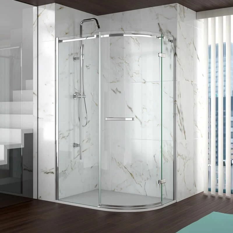 Merlyn 8 Series Frameless 1 Door Offset Quadrant Shower Enclosure With Tray 1000 X 800mm - A0601EHB - Image 3