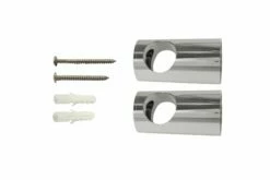 25mm Adjustable Rail Ends Including Fixings - Chrome