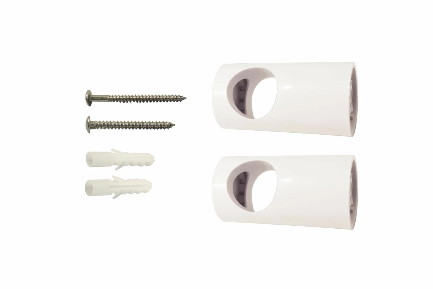 22mm Adjustable Rail Ends Including Fixings - White