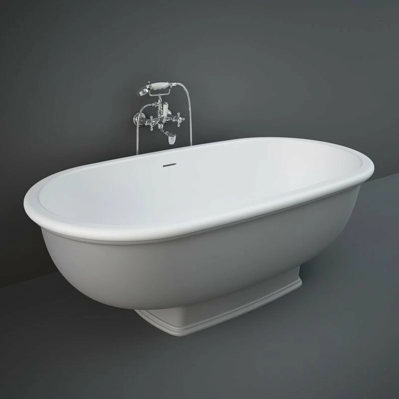 RAK Ceramics Washington Freestanding Bath 1560 X 810mm - Matt Grey - WTBT15681503