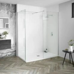 Aquadart 10mm Hinged Return Panel Clear/Blk Chrome - AQ8405BC