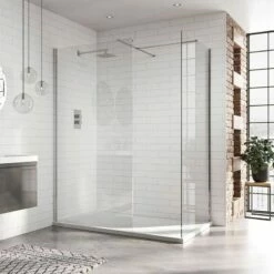 Aquadart 10mm 800mm Wetroom Panel Clear Glass - AQ8412