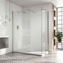 Aquadart 10mm 800mm Wetroom Panel Smoked Glass - AQ8412-SM