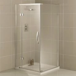 Aquadart Inline HingeShower Door + Sidepanel Enclosure 800 X 800mm - AQ1001