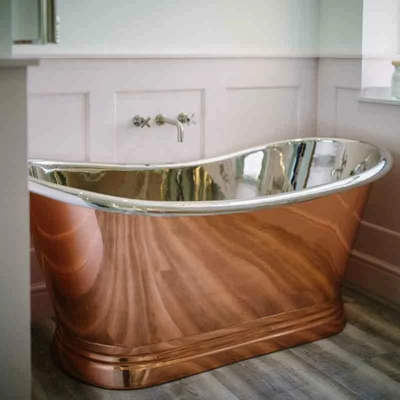 BC Designs Copper Boat Bath 1500mm X 700mm - Copper/Nickel - BAC015 - Image 2