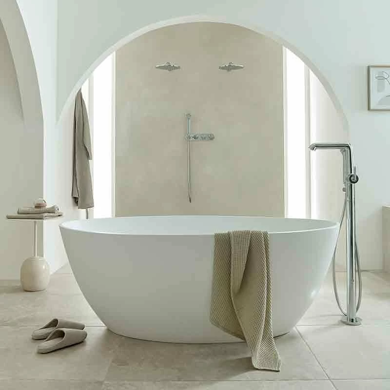 BC Designs PROJEKT Esseta CianĀ® Solid-Surface Bath 1510mm X 760mm - Silk Matt White - BAB070