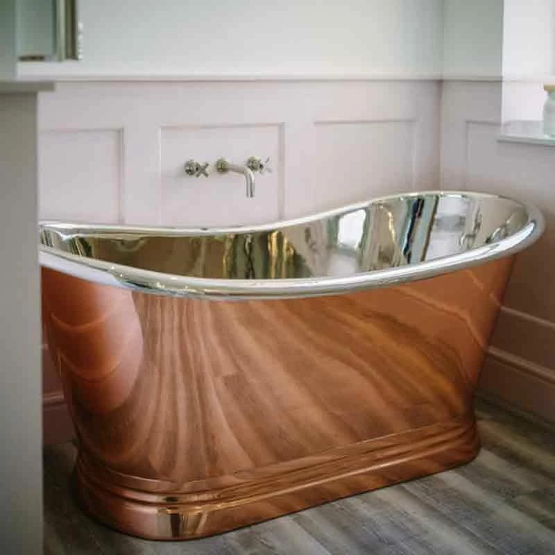 BC Designs Copper Boat Bath 1700mm X 725mm - Copper/Nickel - BAC010 - Image 2