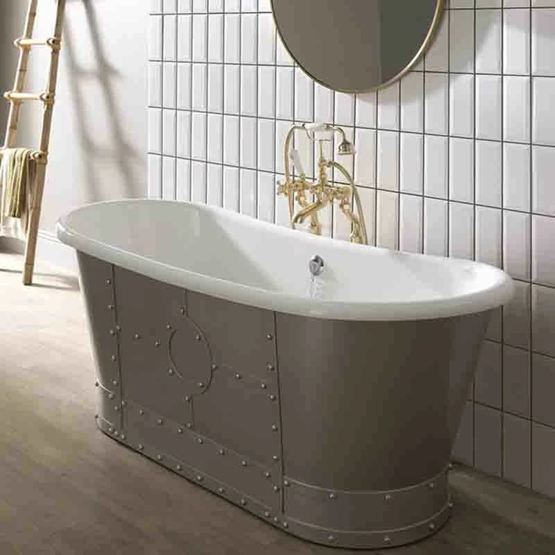 BC Designs 1710mm Industrialé Boat Bath - White - BAS060 - Image 2