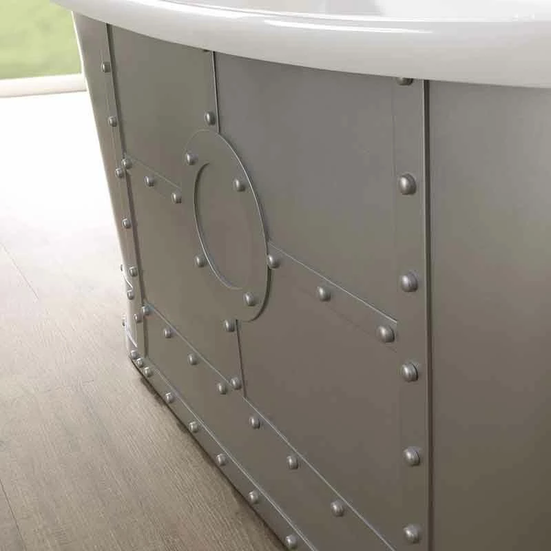 BC Designs 1710mm Industrialé Boat Bath - White - BAS060 - Image 3