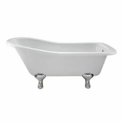 BC Designs Fordham 1700mm Slipper Bath With Feet Set 1 - Polished White - BAU017