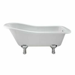 BC Designs Fordham 1700mm Slipper Bath With Feet Set 2 - Polished White - BAU027
