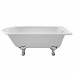 BC Designs Tye 1500mm Shower Bath With Feet Set 1 - Polished White - BAU055