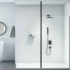 Merlyn Black Vertical Showerwall Post 3m - BLK3MCP
