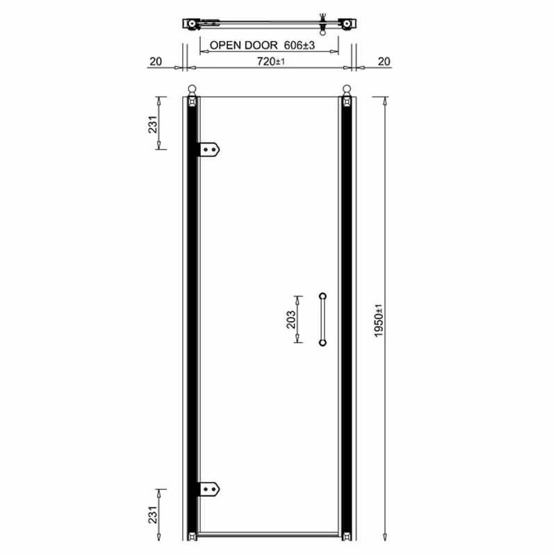 Burlington Hinged 760mm Glass Shower Door - C19 - Image 2