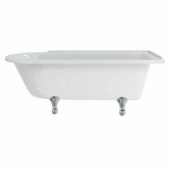 Burlington Hampton 1690 X 750mm Freestanding Right Hand Shower Bath No Tap Holes - White - E14