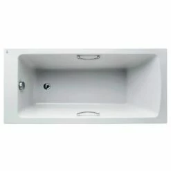 Ideal Standard Tempo Arc 1500x700mm Idealform Plus+ Bath With Chrome Handgrips - White - E155601