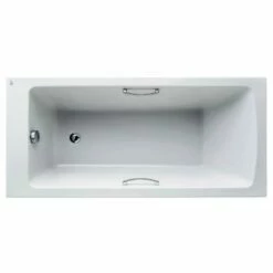 Ideal Standard Tempo Arc 1700x700mm Idealform Plus+ Bath With Chrome Handgrips - White - E155901