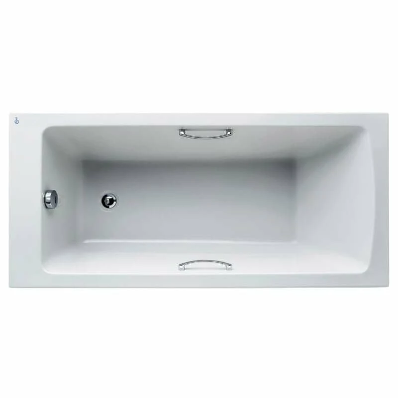 Ideal Standard Tempo Arc 1700x700mm Idealform Plus+ Bath With Chrome Handgrips - White - E155901