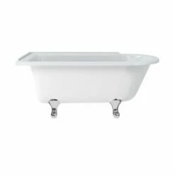 Burlington Hampton 1500 X 750mm Freestanding Left Hand Shower Bath No Tap Holes - White - E20