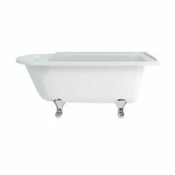 Burlington Hampton 1500 X 750mm Freestanding Right Hand Shower Bath No Tap Holes - White - E21