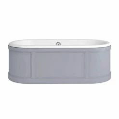 Burlington London 1800 X 850mm Freestanding Bath With Curved Surround - Grey - E22G