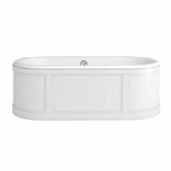 Burlington London 1800 X 850mm Freestanding Bath With Curved Surround - Matt White - E22W