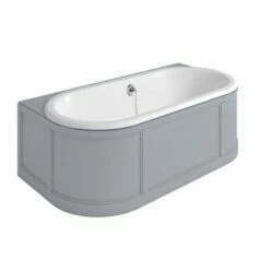 Burlington London 1800 X 950mm Freestanding Bath With Back To Wall Surround - Grey - E23G