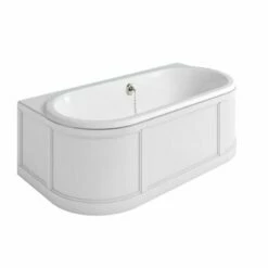 Burlington London 1800 X 950mm Freestanding Bath With Back To Wall Surround - Matt White - E23W