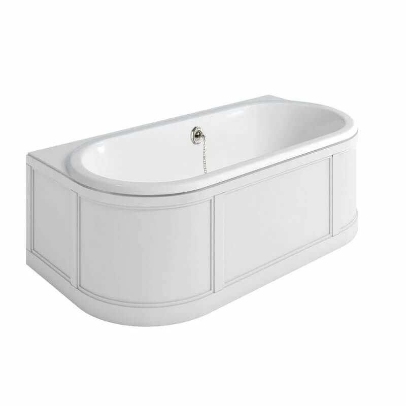 Burlington London 1800 X 950mm Freestanding Bath With Back To Wall Surround - Matt White - E23W