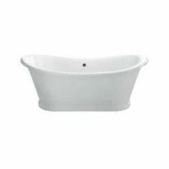 Burlington Admiral 1640 X 705mm Freestanding Soaking Bath No Tap Holes - White - ET5C
