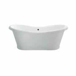 Burlington Admiral 1775 X 885mm Freestanding Soaking Bath No Tap Holes - White - ET6C