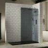 Frontline Aquaglass+ 900mm Walk In Shower Panel - Smoked Glass - F01414