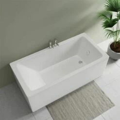 Geberit Renova Plan Single Ended Rectangular Bath With Feet - 1800x800mm - White - 554.316.01.1