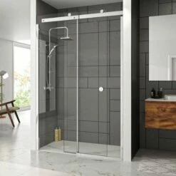 Merlyn 10 Series Sliding Shower Door Left Hand With Tray 1200mm - MS108241CL
