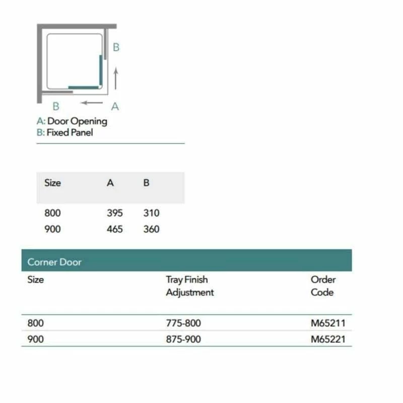 Merlyn 6 Series Corner Shower Door With Merlyn MStone Tray 900mm - MS65221 - Image 3