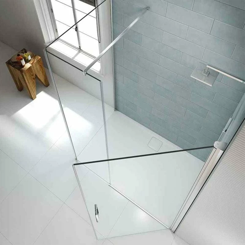 Merlyn 8 Series Frameless Pivot Shower Door & Inline Panel 1200mm With MStone Tray - S8FPI1202HB - Image 2