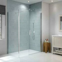 Merlyn 8 Series Frameless Pivot Shower Door & Inline Panel 1500mm - S8FPI1507H